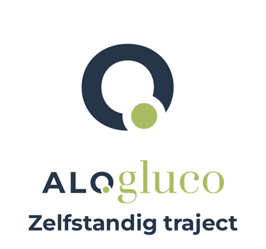 Alogluco-icoon van het zelfstandig Health.be-traject van 2 weken met glucosesensor